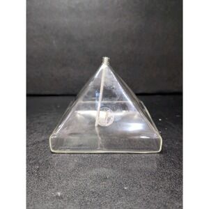 Firelight Glass Pyramid Lamp, Vintage‎ 4" Table Light, Home Decor, Pyramid #404